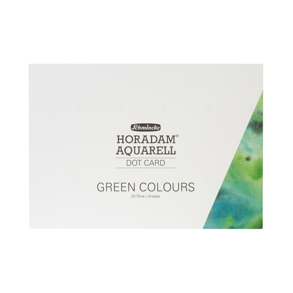 Próbnik farb Dot Card Horadam Aquarell, Green - Schmincke - 20 kolorów