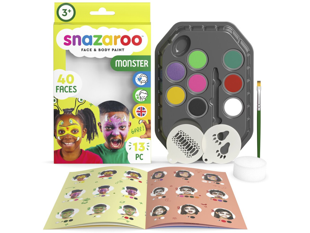 Face paint kit - Snazaroo - Monster, 13 pcs.