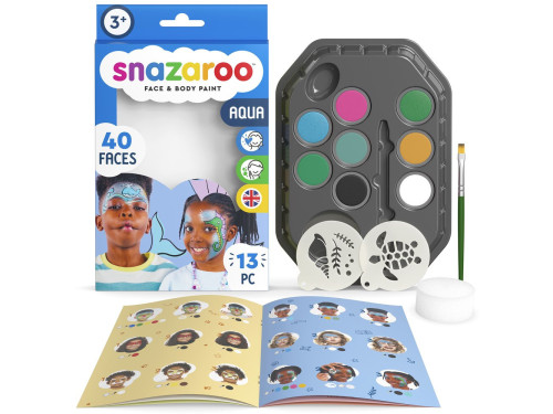 Zestaw do malowania twarzy - Snazaroo - Aqua