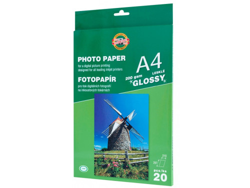 Papier fotograficzny A4 - Koh-I-Noor- błyszczący, 200 g/m2, 20 ark.