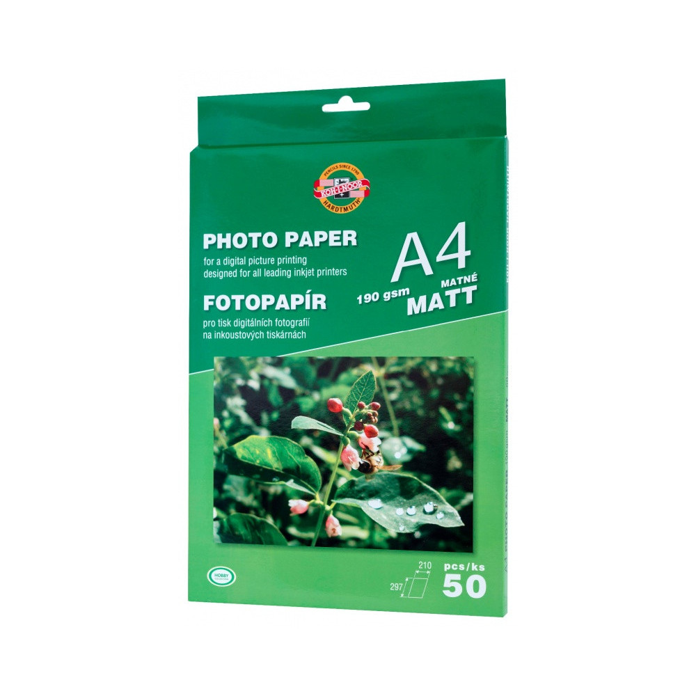 Papier fotograficzny A4 - Koh-I-Noor- matowy, 190 g/m2, 50 ark.