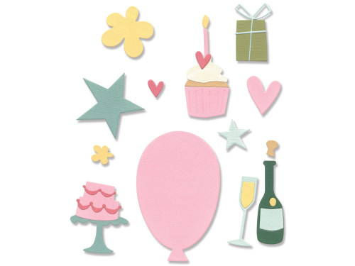 Zestaw wykrojników Thinlits - Sizzix - Fabulous Everyday Shapes, 21 szt.