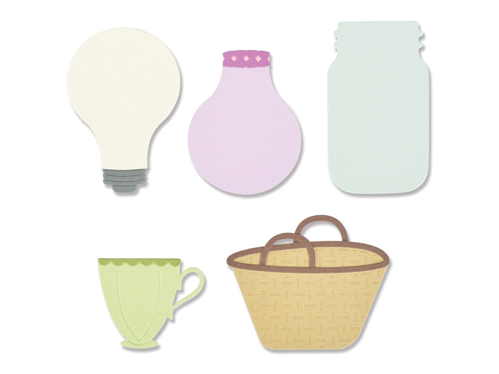 Zestaw wykrojników Thinlits - Sizzix - Floral Vessels, 9 szt.