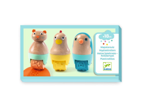 Plastic rollers for modeling clay, Animals - Djeco - 3 pcs.