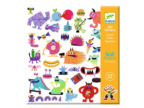 Stickers for kids, Monsters - Djeco - 160 pcs.