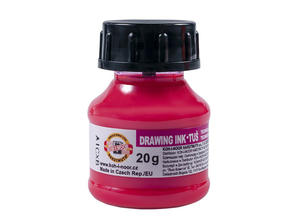 Technical drawing ink - Koh-I-Noor - fluorescent pink, 20 g