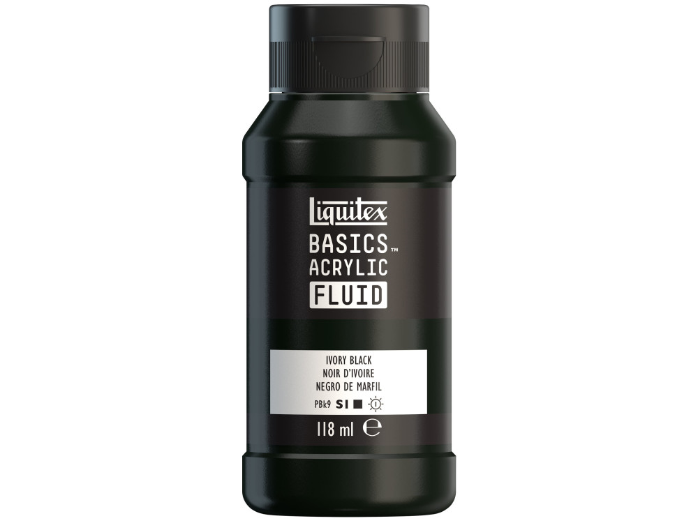 Basics Acrylic Fluid paint - Liquitex - 244, Ivory Black, 118 ml