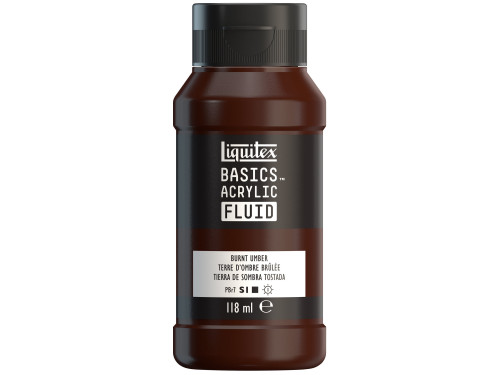 Basics Acrylic Fluid paint - Liquitex - 128, Burnt Umber, 118 ml