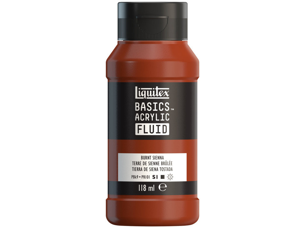 Basics Acrylic Fluid paint - Liquitex - 127, Burnt Sienna, 118 ml
