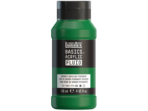 Basics Acrylic Fluid paint - Liquitex - 224, Hooker's Green Permanent, 118 ml