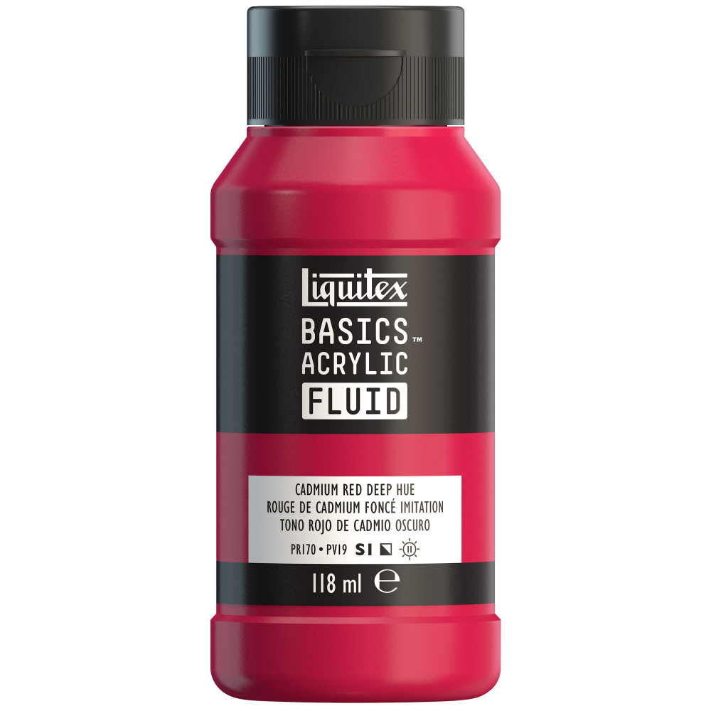 Basics Acrylic Fluid paint - Liquitex - 311, Cadmium Red Deep Hue, 118 ml