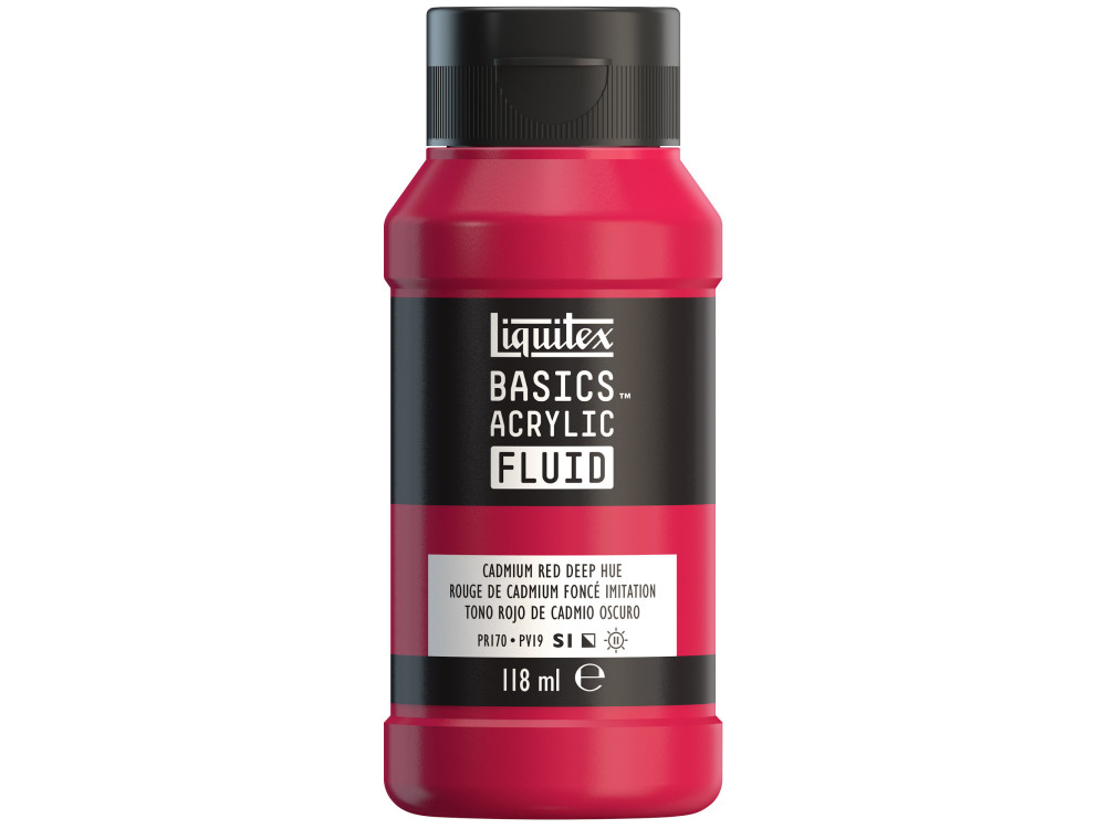 Farba akrylowa Basics Acrylic Fluid - Liquitex - 311, Cadmium Red Deep Hue, 118 ml