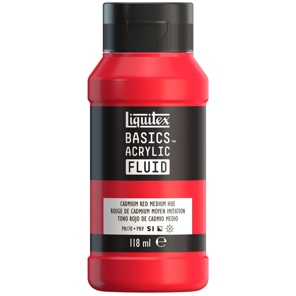 Farba akrylowa Basics Acrylic Fluid - Liquitex - 151, Cadmium Red Medium Hue, 118 ml