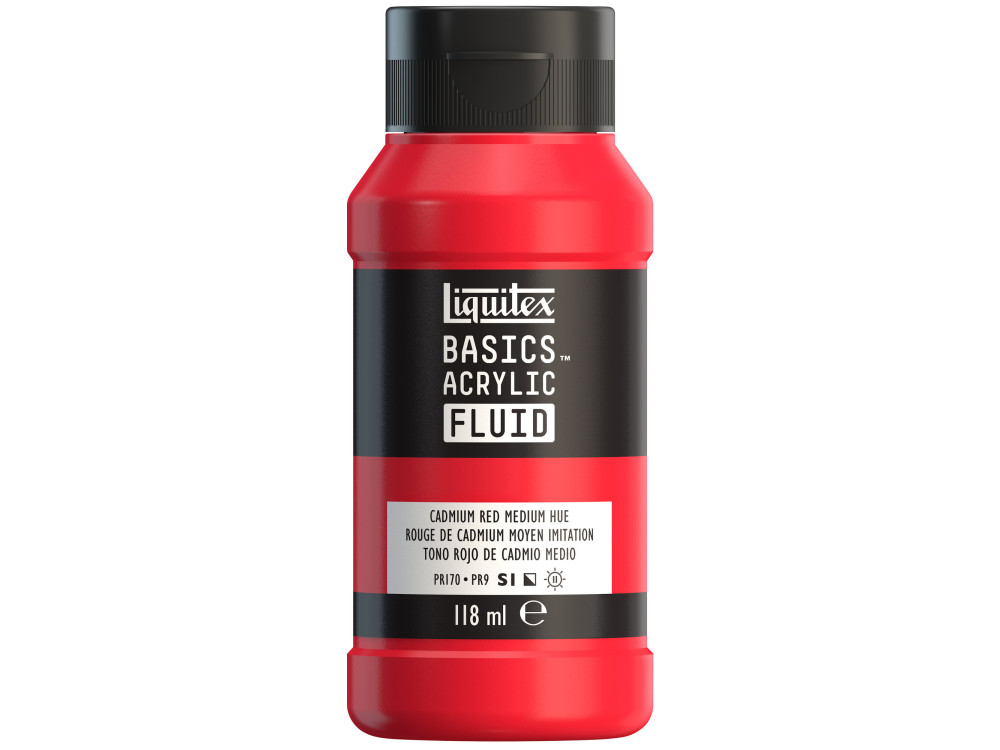 Basics Acrylic Fluid paint - Liquitex - 151, Cadmium Red Medium Hue, 118 ml