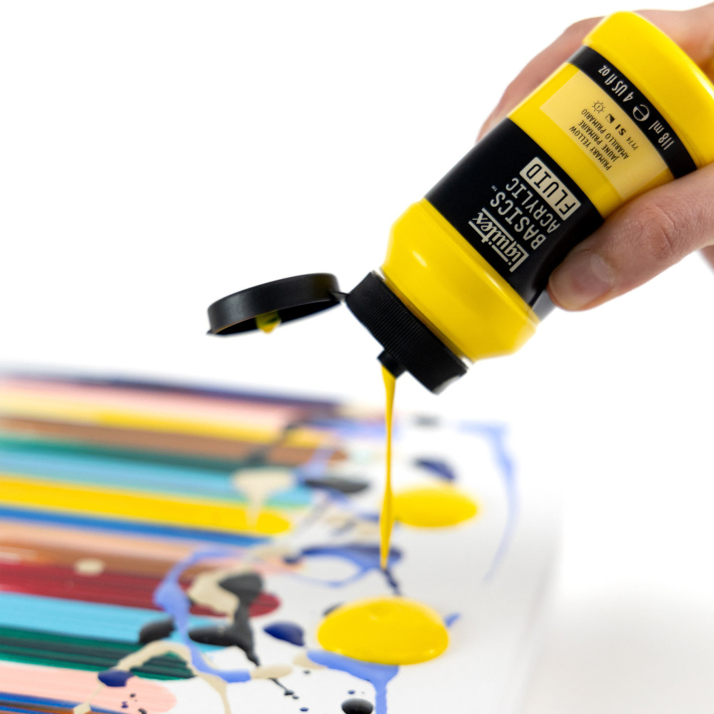 Basics Acrylic Fluid paint - Liquitex - 410, Primary Yellow, 118 ml