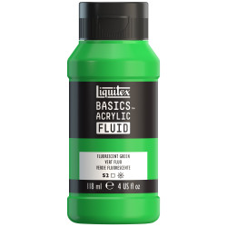 Basics Acrylic Fluid paint - Liquitex - 985, Fluorescent Green, 118 ml