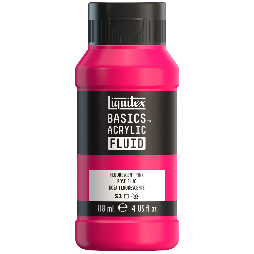 Farba akrylowa Basics Acrylic Fluid - Liquitex - 987, Fluorescent Pink, 118 ml