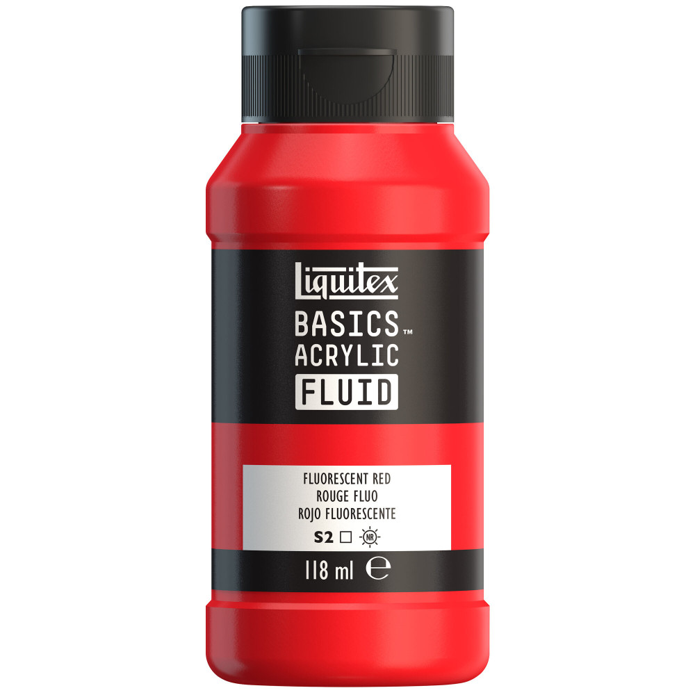 Basics Acrylic Fluid paint - Liquitex - 983, Fluorescent Red, 118 ml