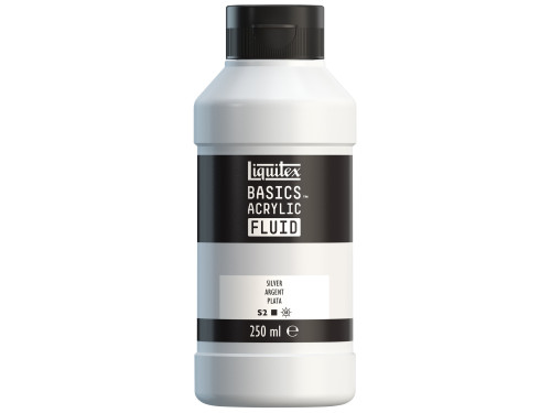 Basics Acrylic Fluid paint - Liquitex - 052, Silver, 250 ml