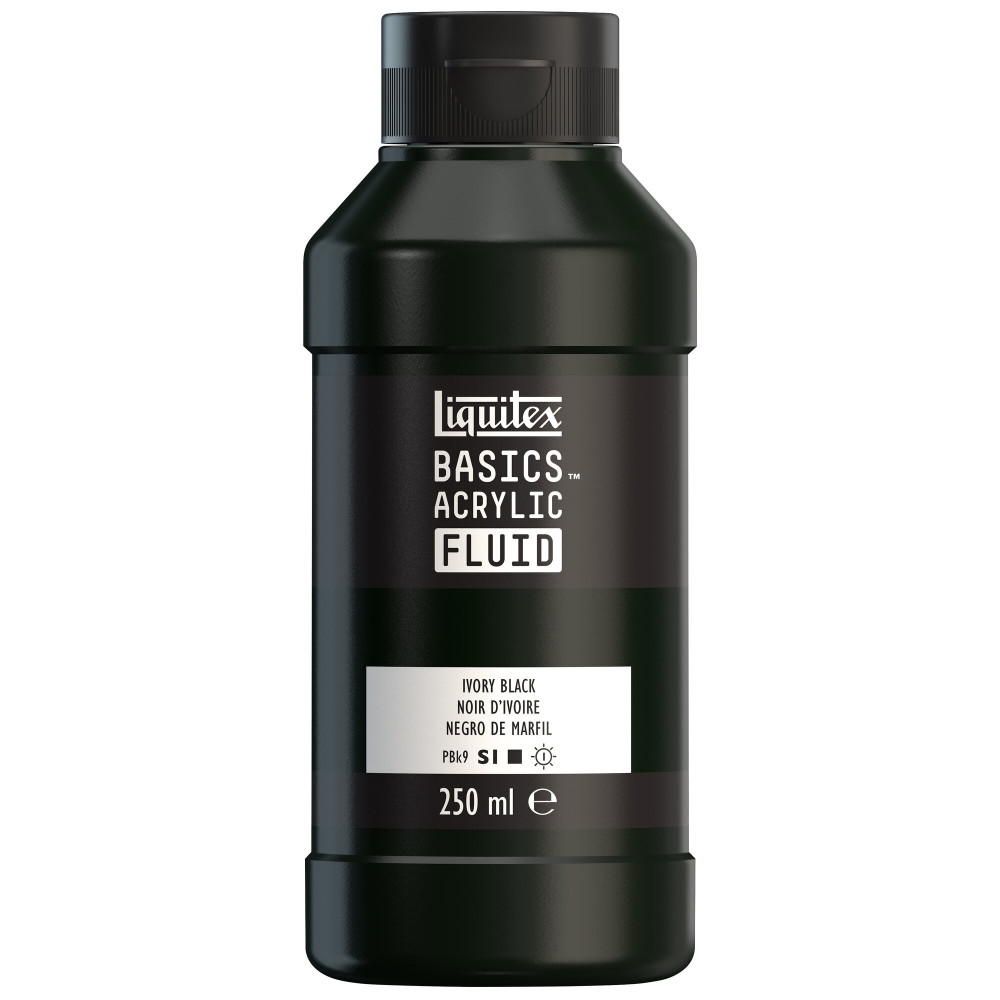 Basics Acrylic Fluid paint - Liquitex - 244, Ivory Black, 250 ml