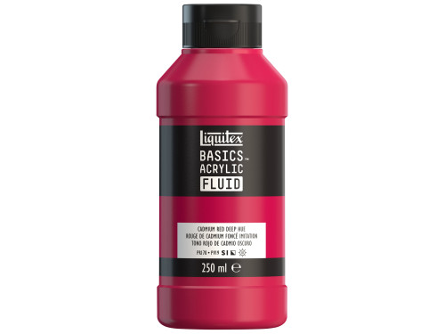 Basics Acrylic Fluid paint - Liquitex - 311, Cadmium Red Deep Hue, 250 ml