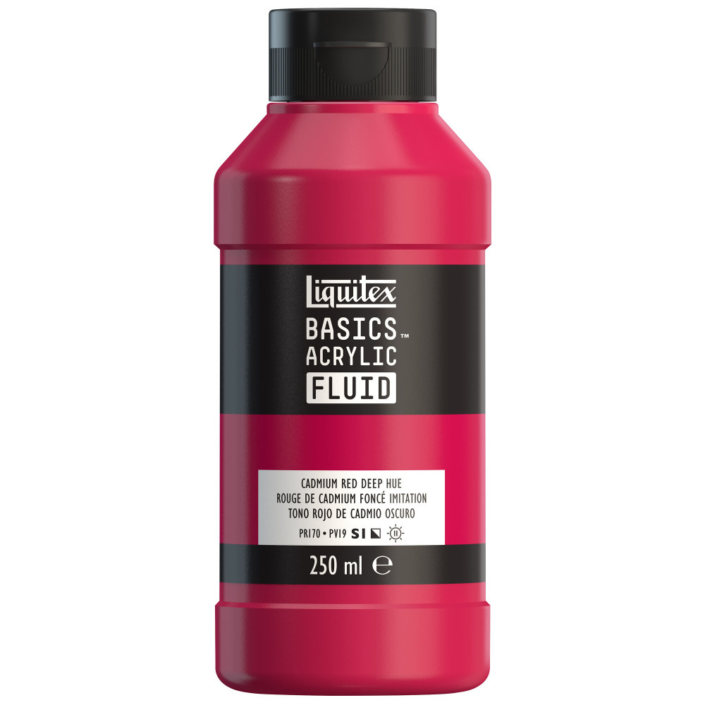 Basics Acrylic Fluid paint - Liquitex - 311, Cadmium Red Deep Hue, 250 ml