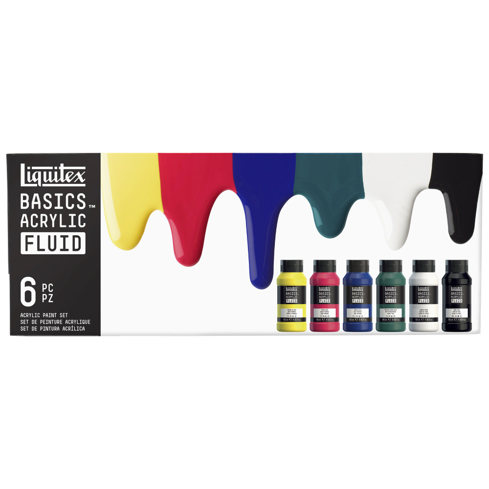 Zestaw farb Basics Acrylic Fluid - Liquitex - 6 kolorów x 118 ml