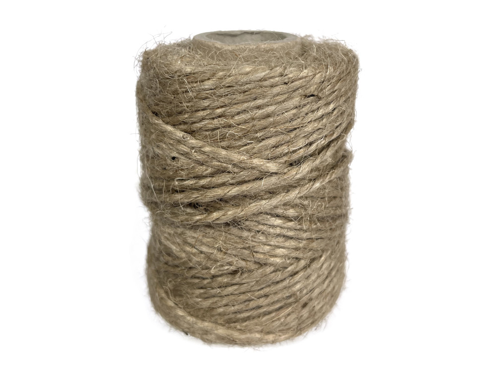 Sznurek jutowy do makramy - naturalny, 2 mm, 0,1 kg, 250 m
