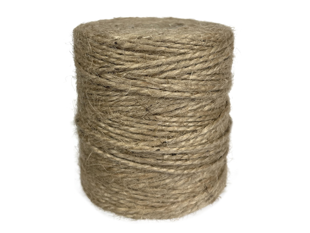 Sznurek jutowy do makramy - naturalny, 2 mm, 0,25 kg, 250 m