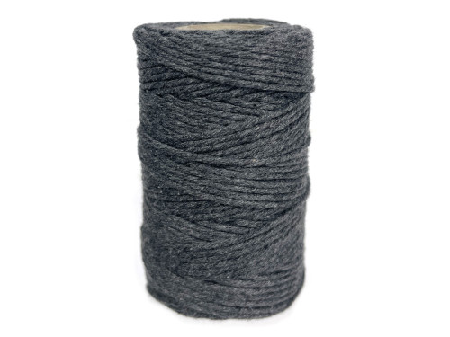 Sznurek bawełniany do makramy - antracytowy, 2 mm, 60 m