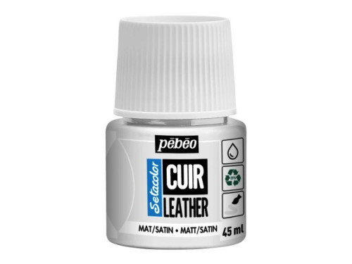 Farba do skór Setacolor Cuir Leather - Pébéo - 01, Pure White, 45 ml