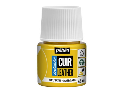 Setacolor Cuir Leather paint - Pébéo - 02, Vivid Yellow, 45 ml