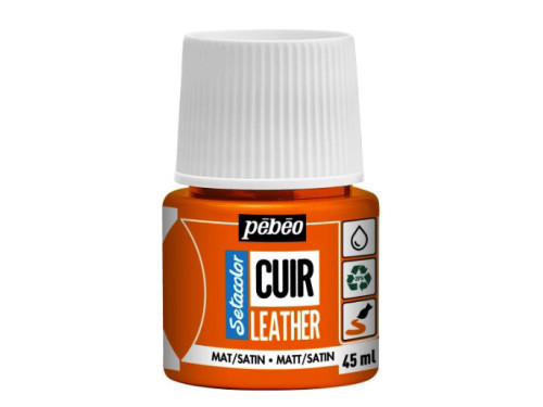 Farba do skór Setacolor Cuir Leather - Pébéo - 04, Orange, 45 ml