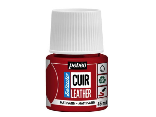 Setacolor Cuir Leather paint - Pébéo - 05, Intense Red, 45 ml