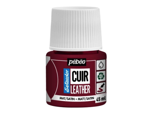 Setacolor Cuir Leather paint - Pébéo - 06, Deep Red, 45 ml