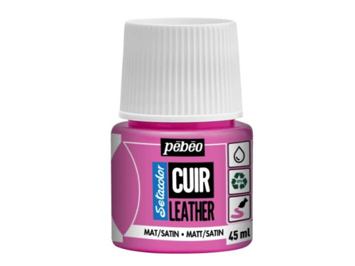 Farba do skór Setacolor Cuir Leather - Pébéo - 08, Candy Pink, 45 ml