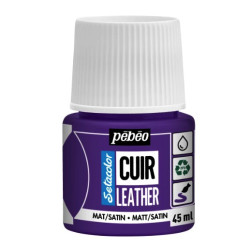 Farba do skór Setacolor Cuir Leather - Pébéo - 09, Aubergine Violet, 45 ml