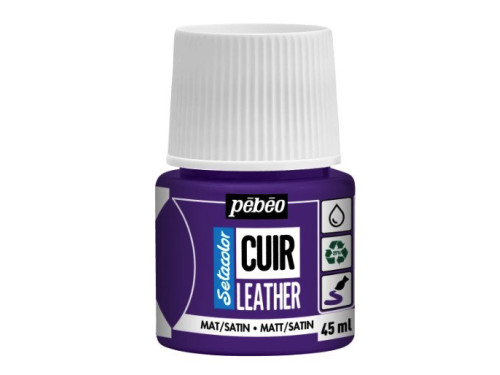 Setacolor Cuir Leather paint - Pébéo - 09, Aubergine Violet, 45 ml