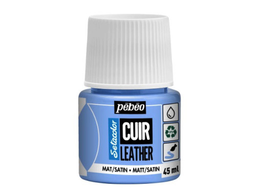 Setacolor Cuir Leather paint - Pébéo - 10, Iced Blue, 45 ml