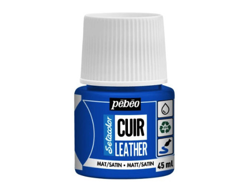 Setacolor Cuir Leather paint - Pébéo - 11, Ocean Blue, 45 ml