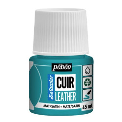 Setacolor Cuir Leather paint - Pébéo - 13, Turquoise Blue, 45 ml