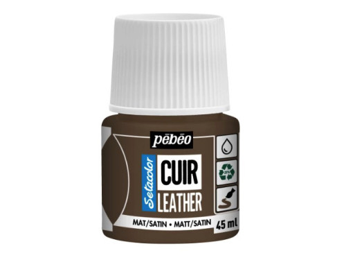 Setacolor Cuir Leather paint - Pébéo - 18, Expresso Brown, 45 ml