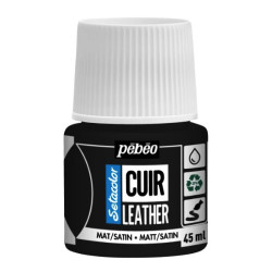 Setacolor Cuir Leather paint - Pébéo - 23, Extreme Black, 45 ml
