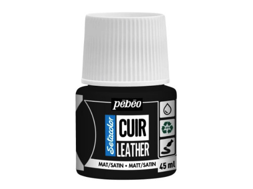 Farba do skór Setacolor Cuir Leather - Pébéo - 23, Extreme Black, 45 ml