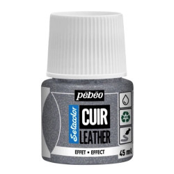Setacolor Cuir Leather paint - Pébéo - 36, Glitter Silver, 45 ml