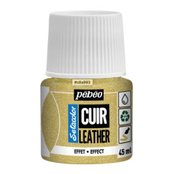 Setacolor Cuir Leather paint - Pébéo - 37, Glitter Gold, 45 ml
