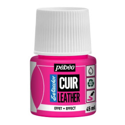 Setacolor Cuir Leather paint - Pébéo - 48, Fluorescent Pink, 45 ml