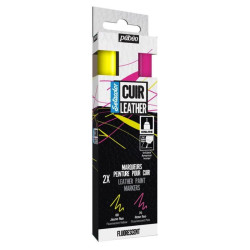 Set of Setacolor Cuir Leather markers - Pébéo - Fluorescent, 2 pcs.