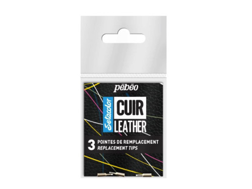 Set of replacement tips for Setacolor Cuir Leather markers - Pébéo - 3 pcs.
