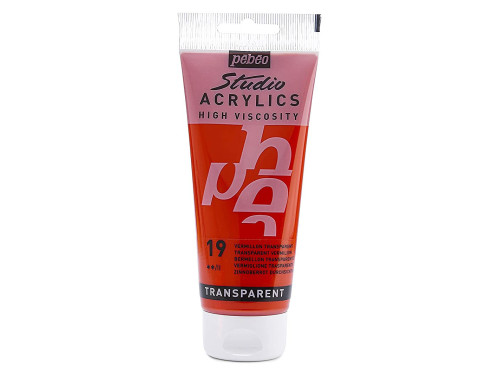 Farba akrylowa Studio Acrylics - Pébéo - 19, Transparent Vermilion, 100 ml